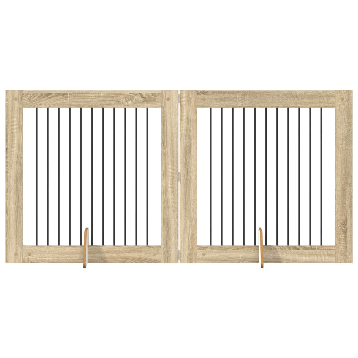 Foldable Dog Gate with Stands 2 pcs Sonoma Oak 200.5 cm