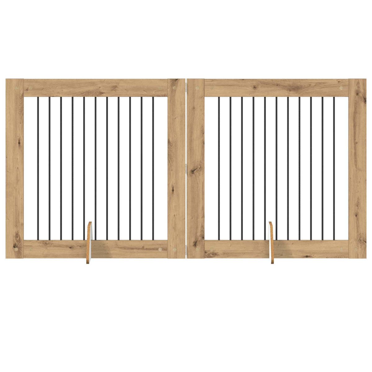 Foldable Dog Gate with Stands 2 pcs Artisan Oak 200.5 cm