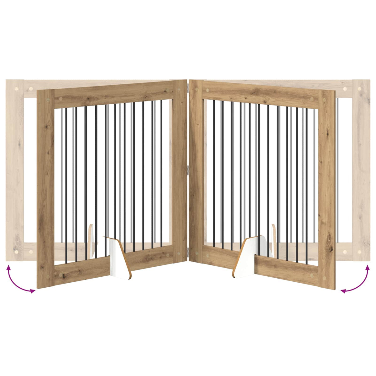 Dog Gate with Stands 2 pcs Artisan Oak 100 x 100 cm