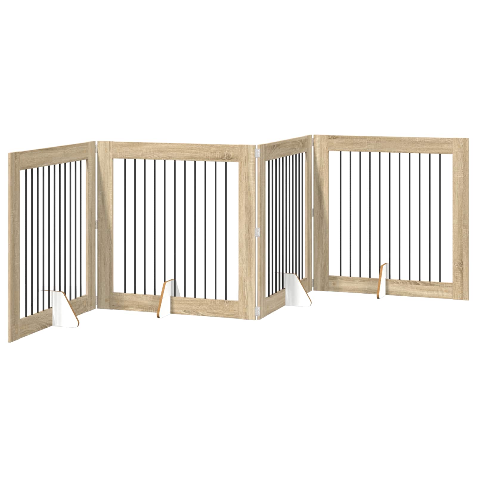 Dog Gate with Stands 4 pcs Sonoma Oak 100 x 100 cm