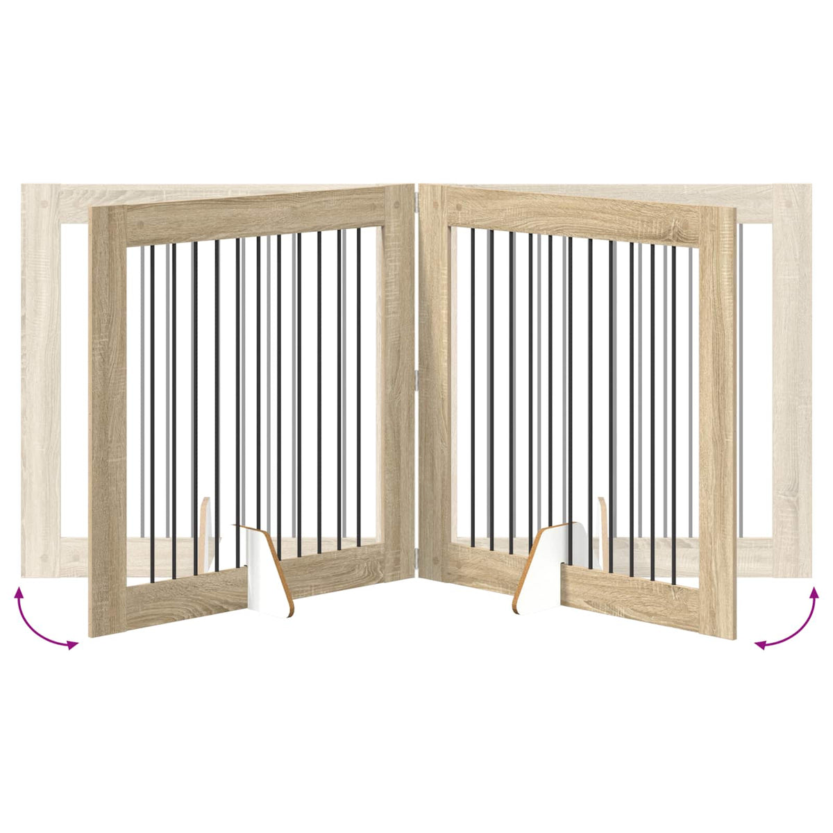 Dog Gate with Stands 4 pcs Sonoma Oak 100 x 100 cm
