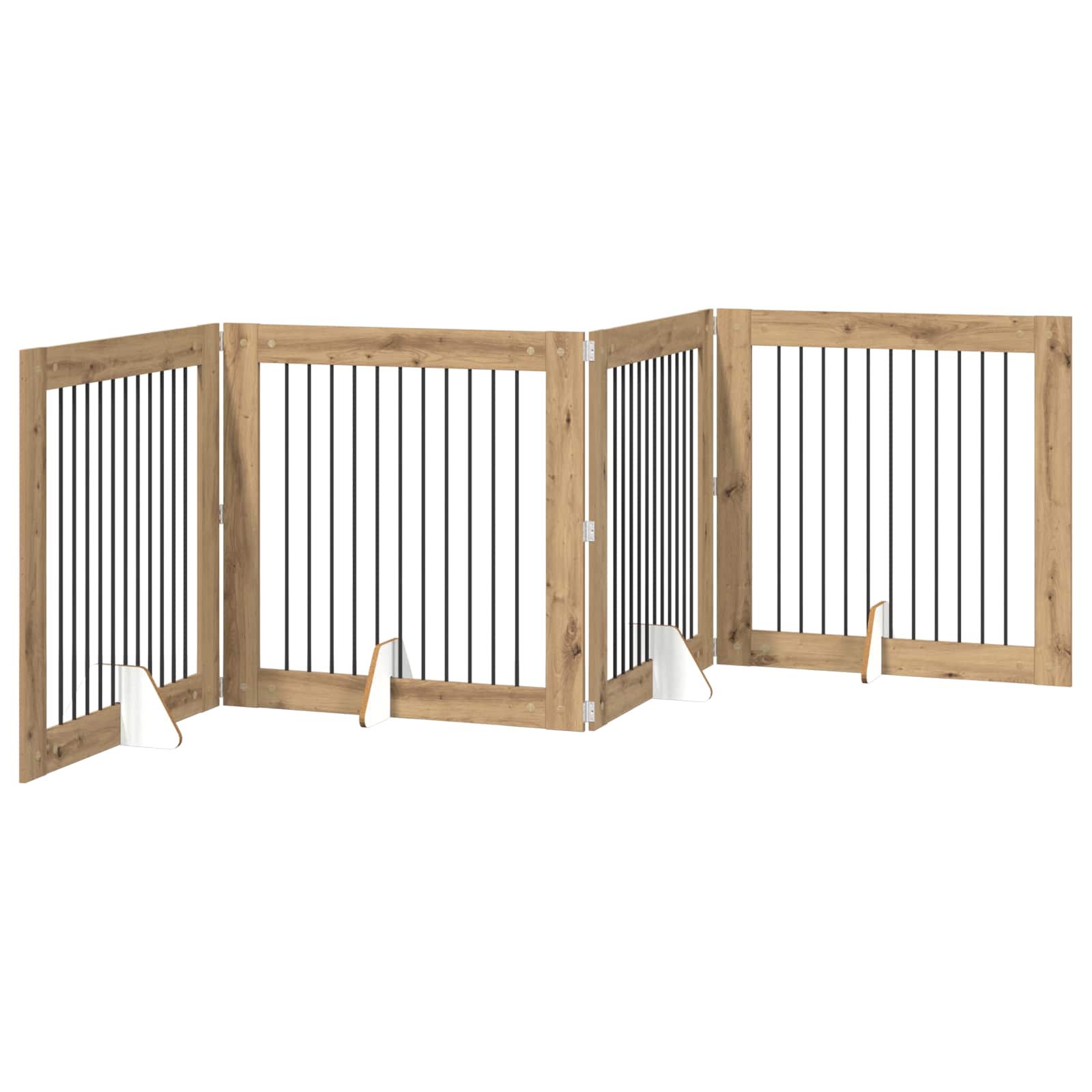 Dog Gate with Stands 4 pcs Artisan Oak 100 x 100 cm