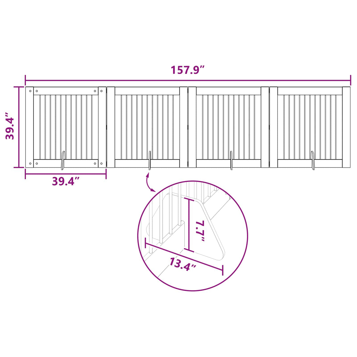 Foldable Dog Gate with Stands 4 pcs Artisan Oak 401 cm