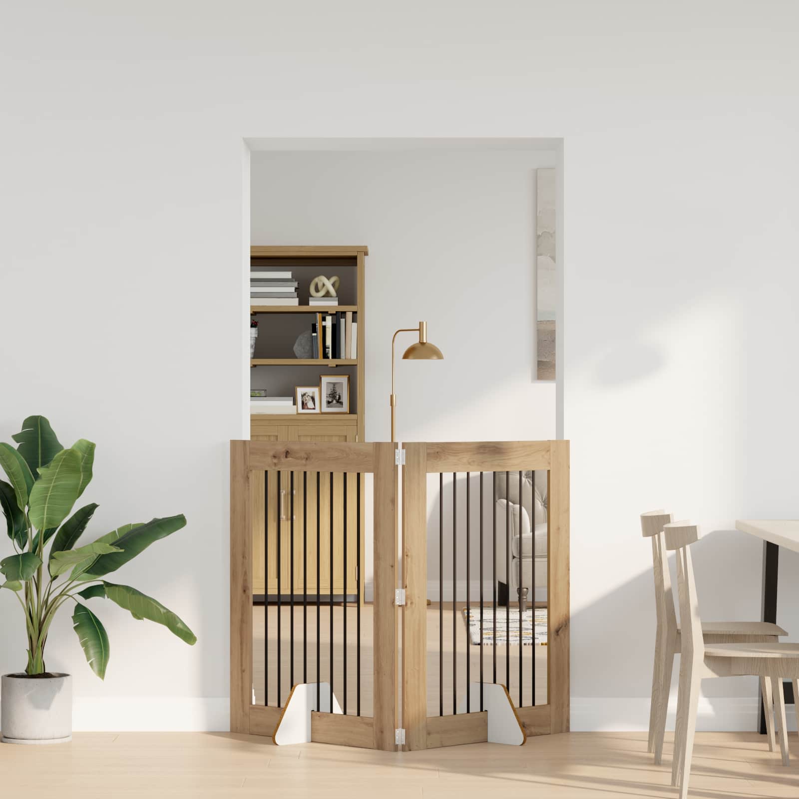 Dog Gate with Stands 2 pcs Artisan Oak 80 x 100 cm
