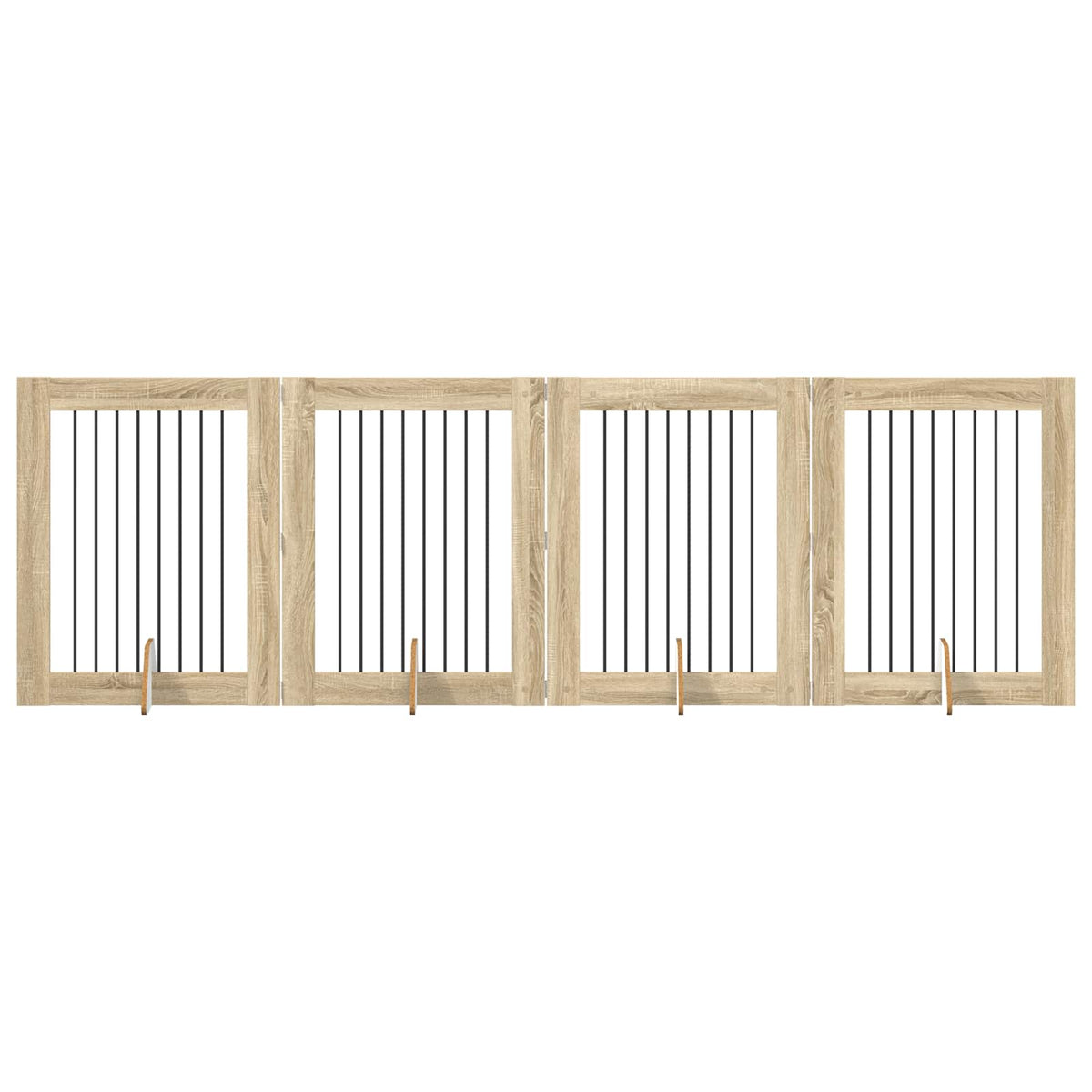 Dog Gate with Stands 4 pcs Sonoma Oak 80 x 100 cm
