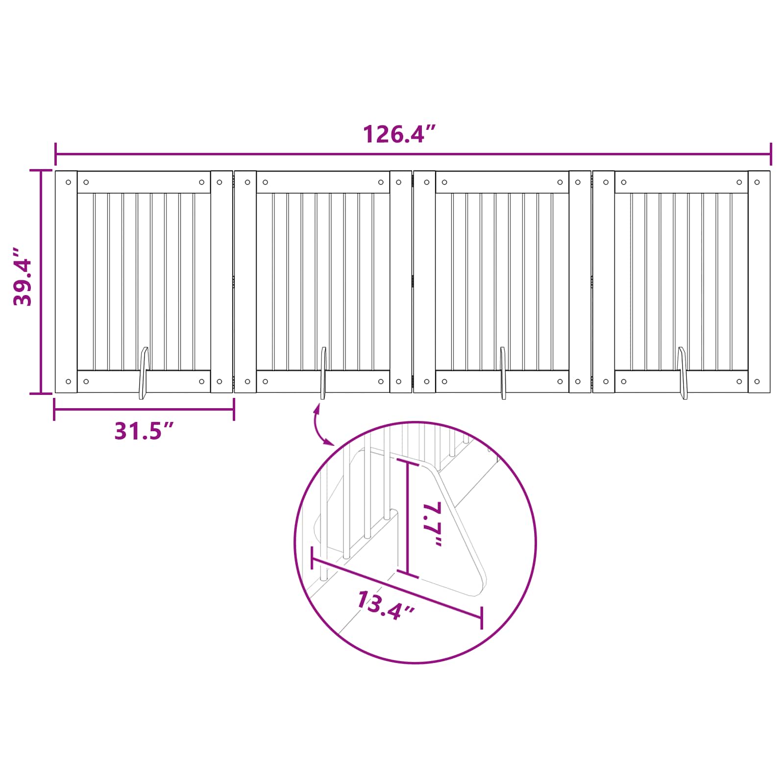 Foldable Dog Gate with Stands 4 pcs Sonoma Oak 321 cm
