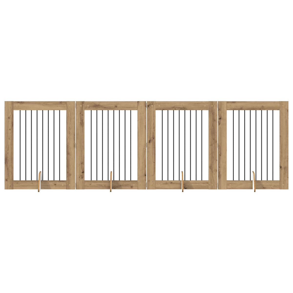Dog Gate with Stands 4 pcs Artisan Oak 80 x 100 cm