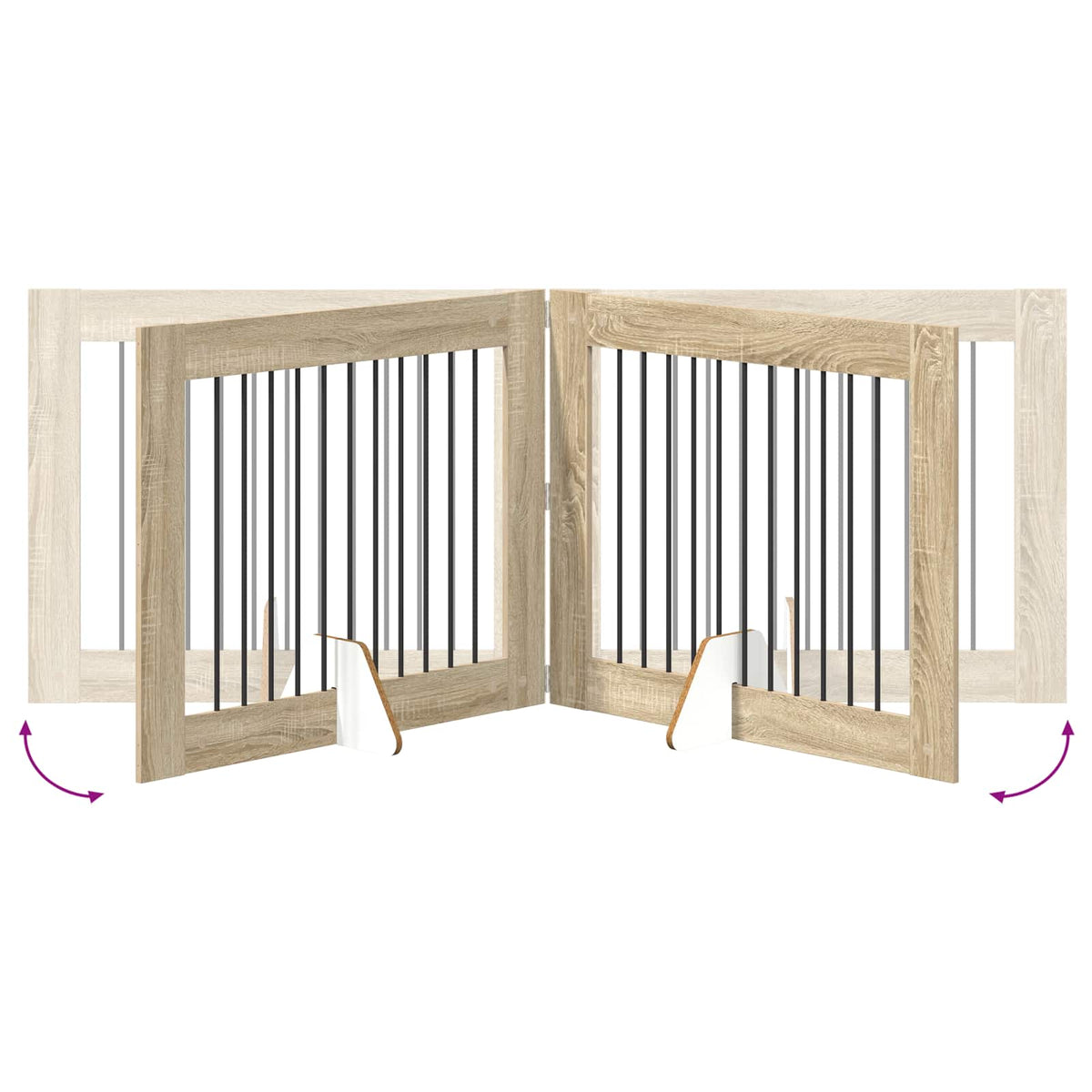 Dog Gate with Stands 2 pcs Sonoma Oak 100 x 80 cm