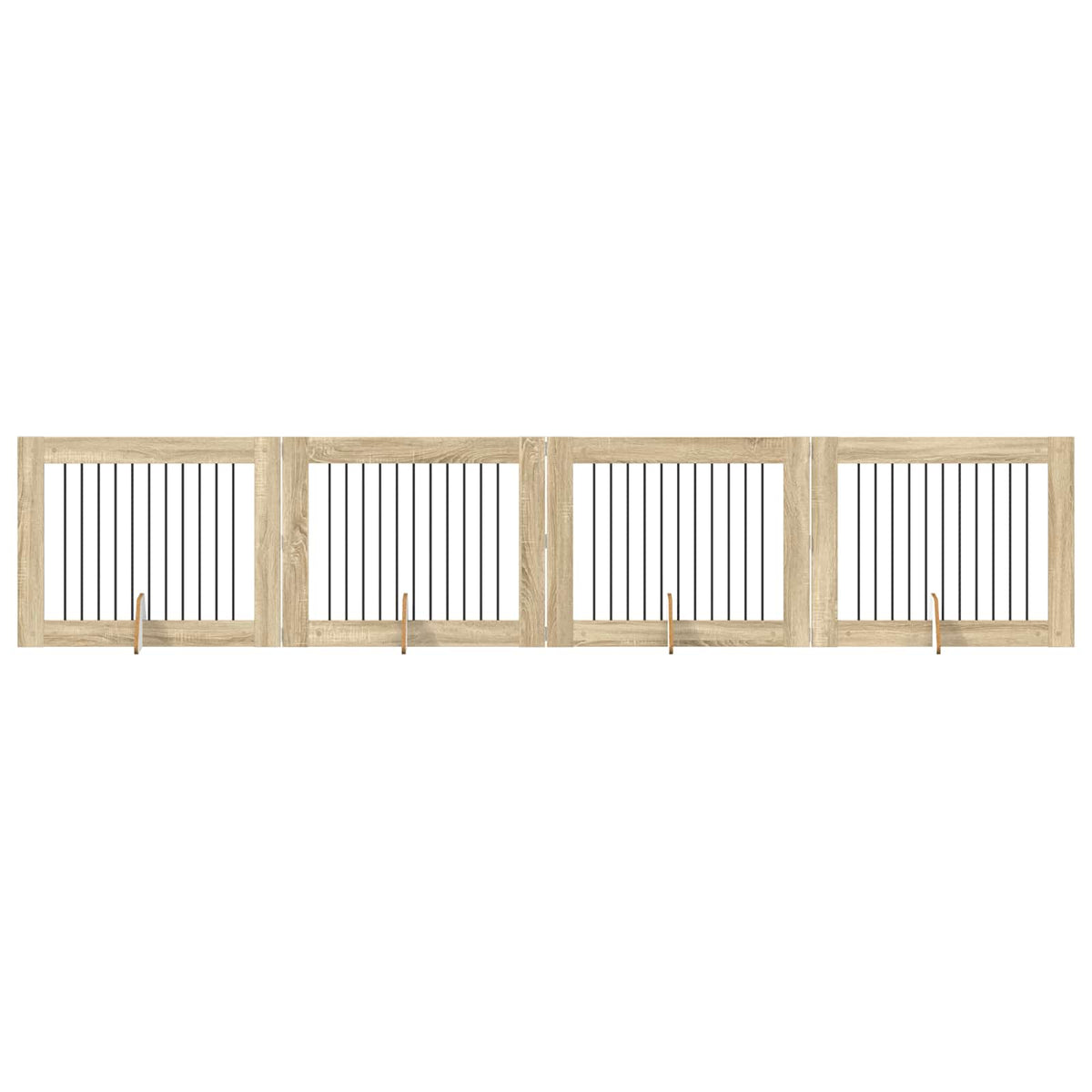 Dog Gate with Stands 4 pcs Sonoma Oak 100 x 80 cm