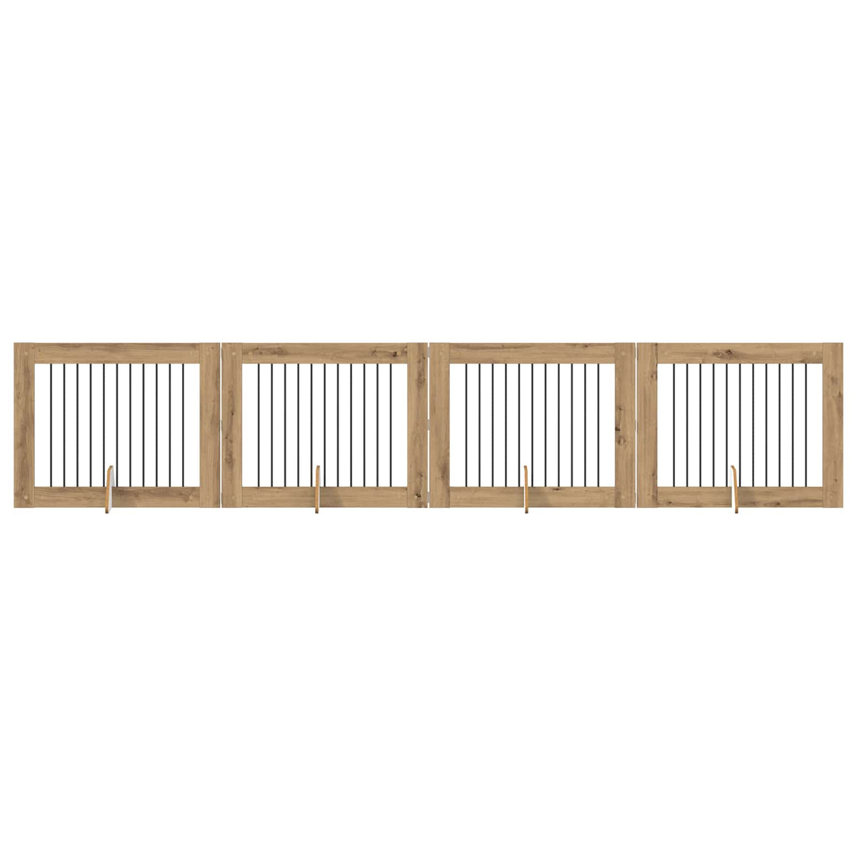 Dog Gate with Stands 4 pcs Artisan Oak 100 x 80 cm