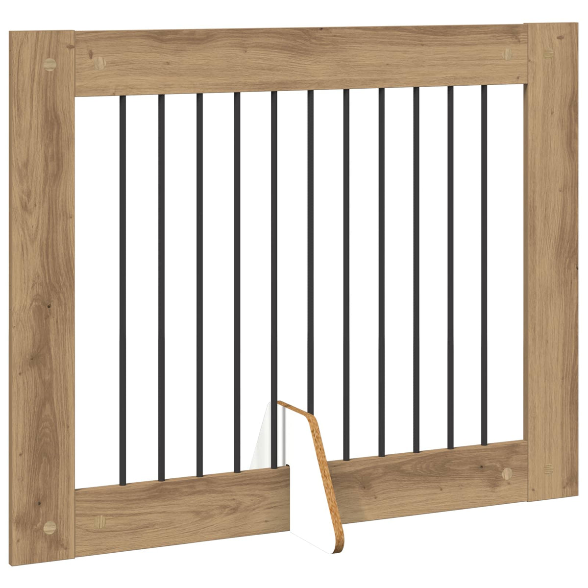 Dog Gate with Stands 4 pcs Artisan Oak 100 x 80 cm