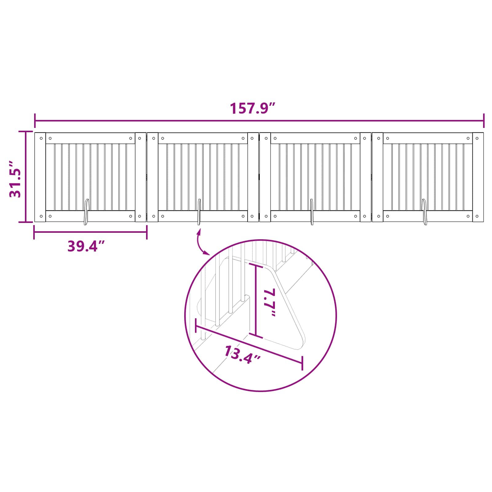 Foldable Dog Gate with Stands 4 pcs Artisan Oak 401 cm