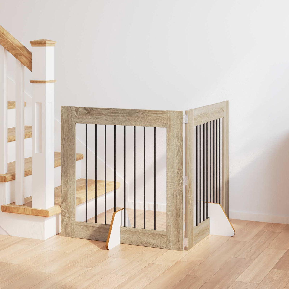 Dog Gate with Stands 2 pcs Sonoma Oak 80 x 80 cm