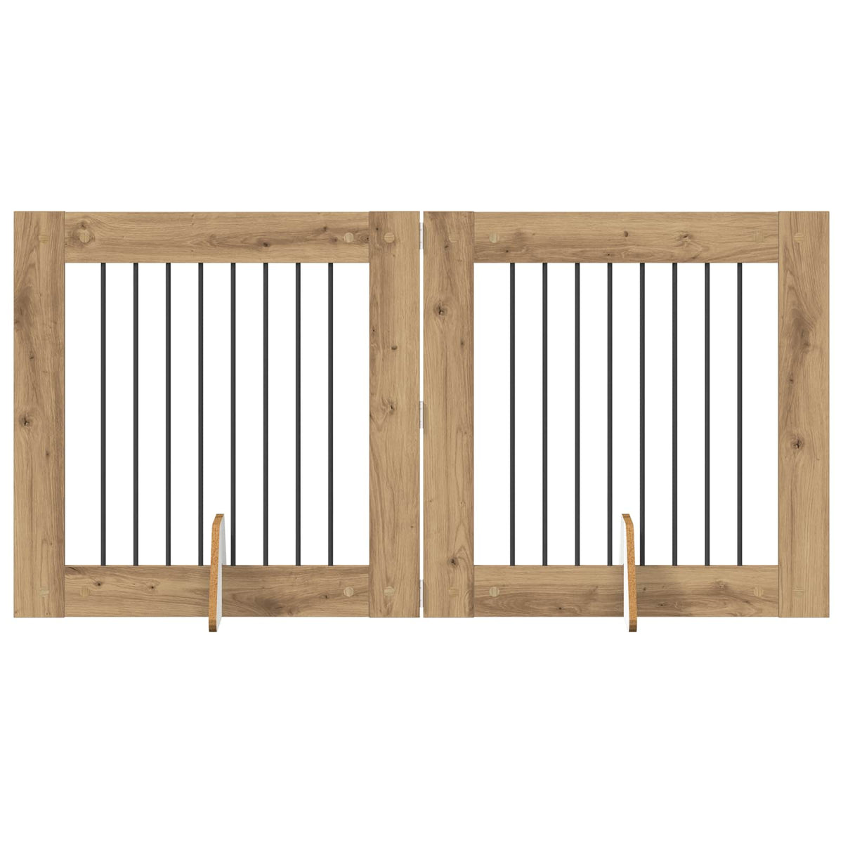 Foldable Dog Gate with Stands 2 pcs Artisan Oak 160.5 cm