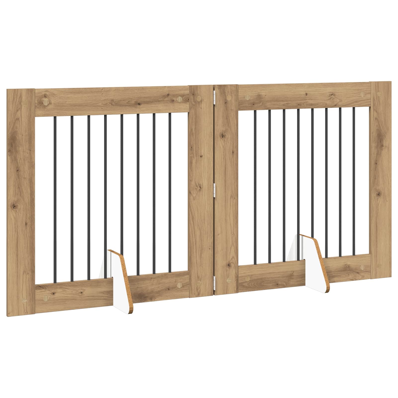 Dog Gate with Stands 2 pcs Artisan Oak 80 x 80 cm