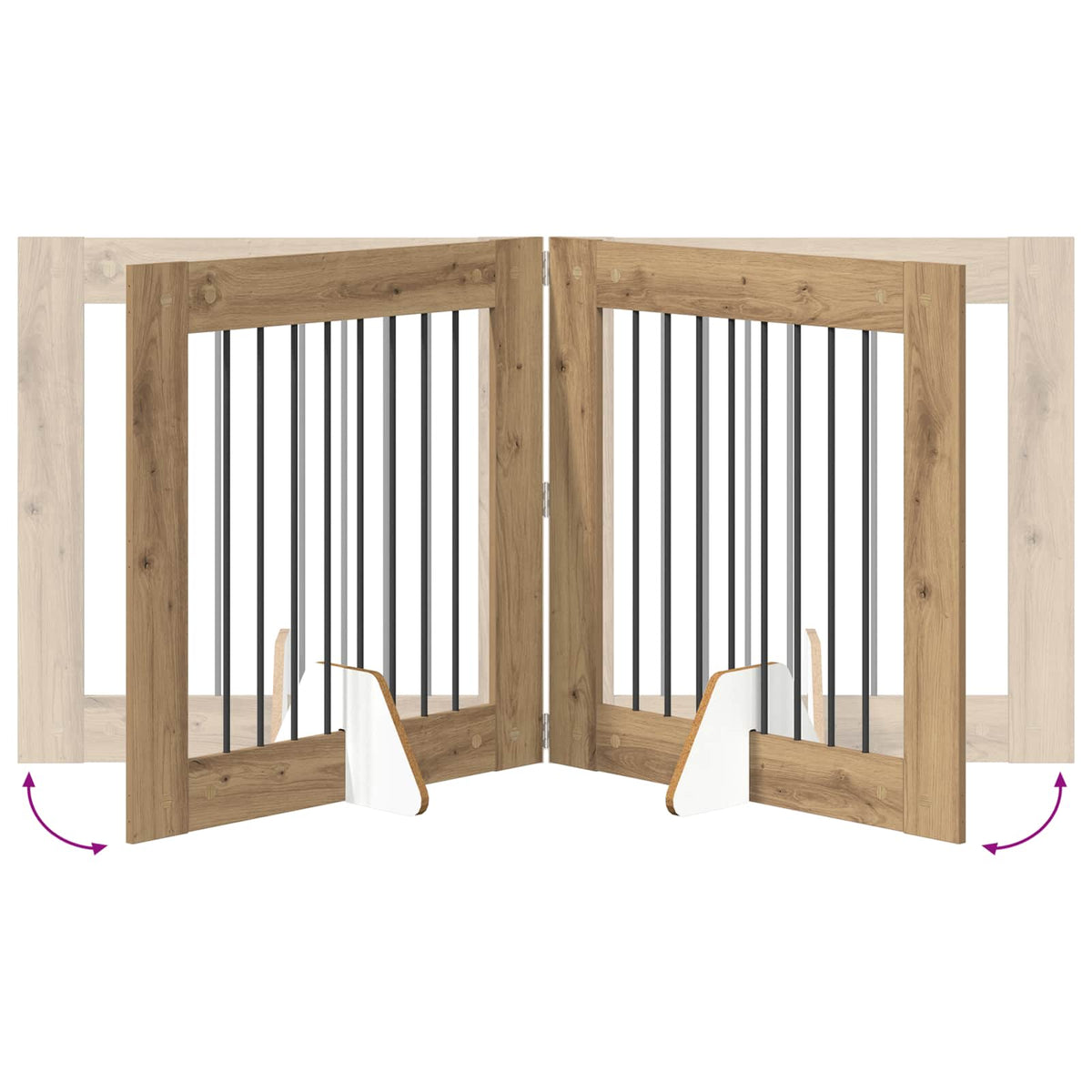 Dog Gate with Stands 2 pcs Artisan Oak 80 x 80 cm