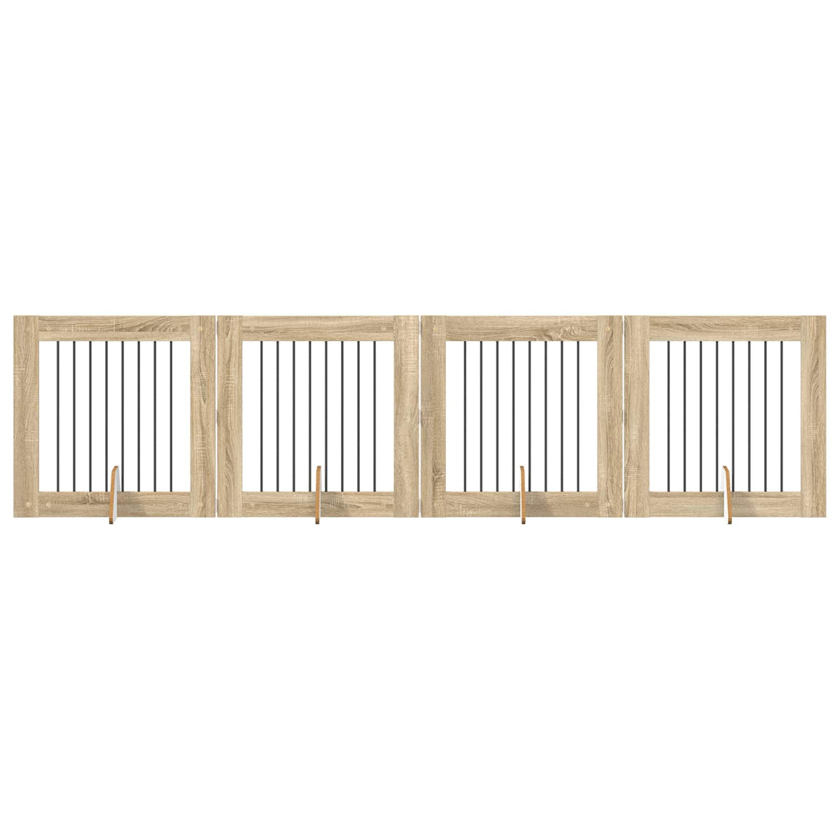 Foldable Dog Gate with Stands 4 pcs Sonoma Oak 321 cm