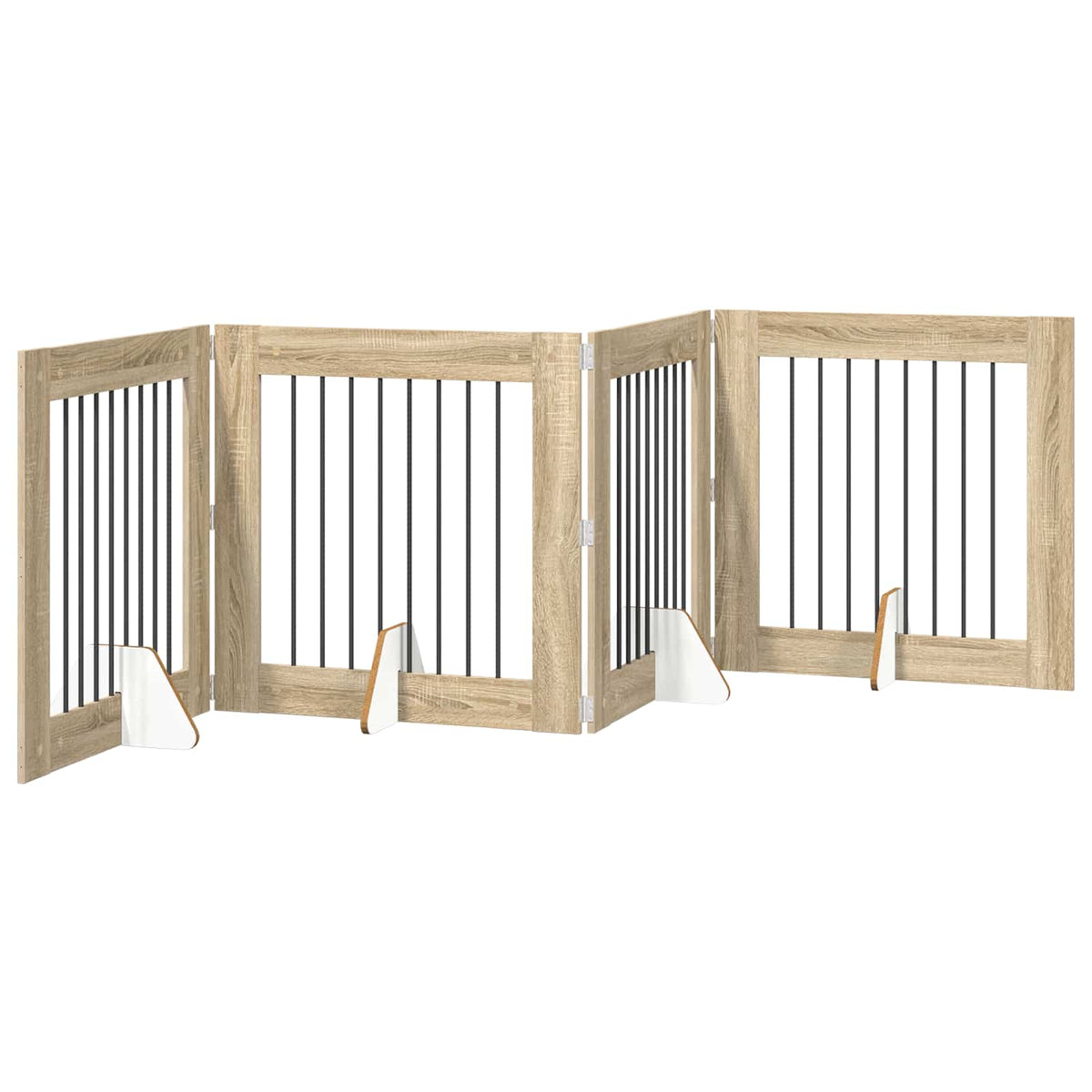 Dog Gate with Stands 4 pcs Sonoma Oak 80 x 80 cm