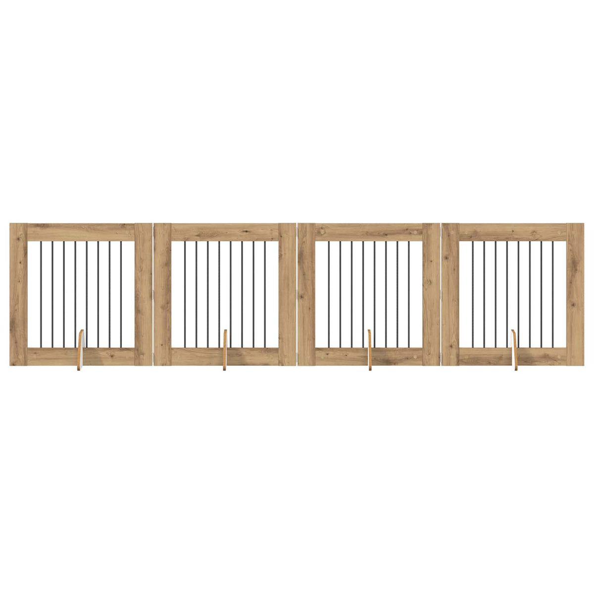 Dog Gate with Stands 4 pcs Artisan Oak 80 x 80 cm