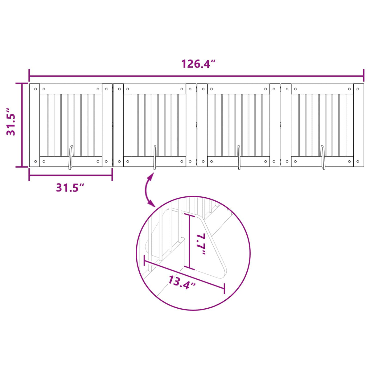 Foldable Dog Gate with Stands 4 pcs Artisan Oak 321 cm