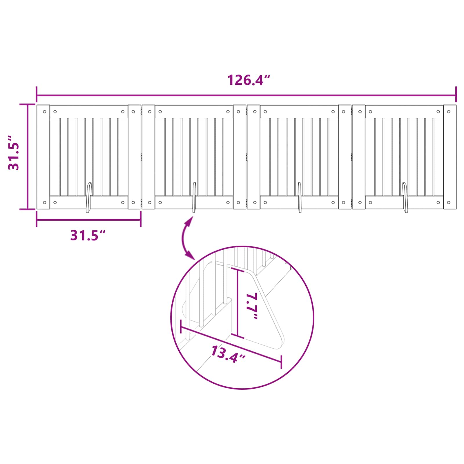 Foldable Dog Gate with Stands 4 pcs Artisan Oak 321 cm