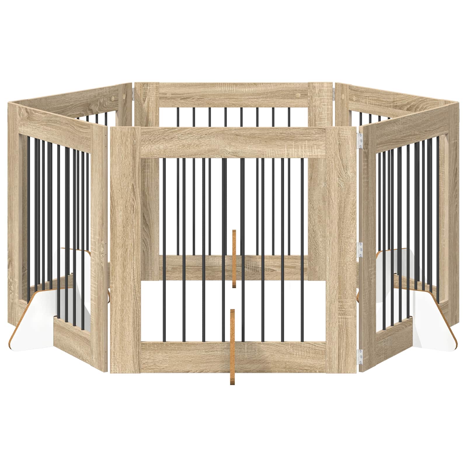 Dog Gate with Stands 6 pcs Sonoma Oak 80 x 80 cm