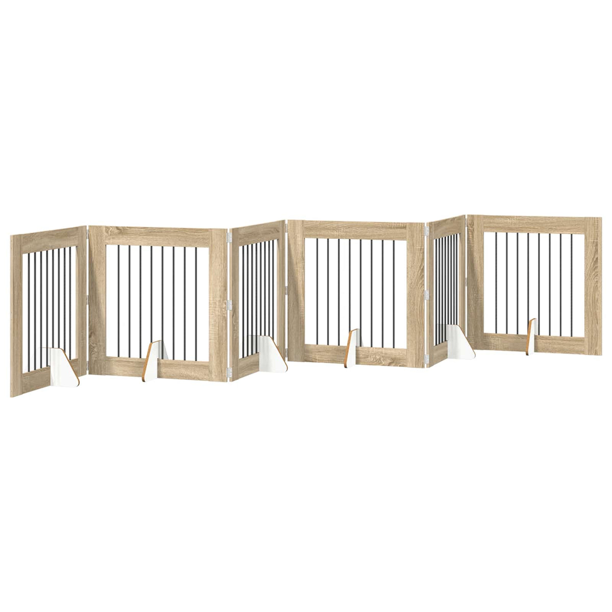Dog Gate with Stands 6 pcs Sonoma Oak 80 x 80 cm