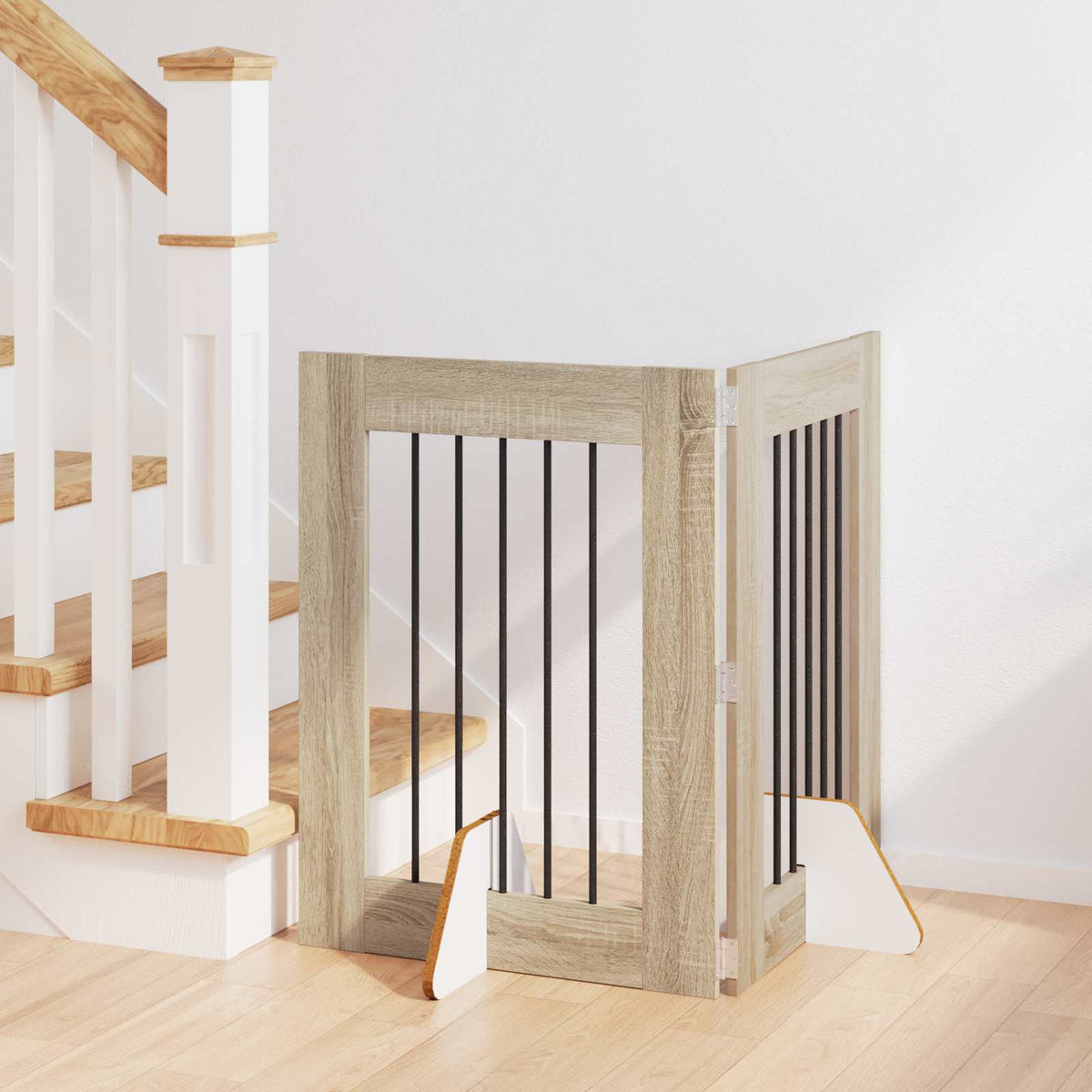 Dog Gate with Stands 2 pcs Sonoma Oak 60 x 80 cm