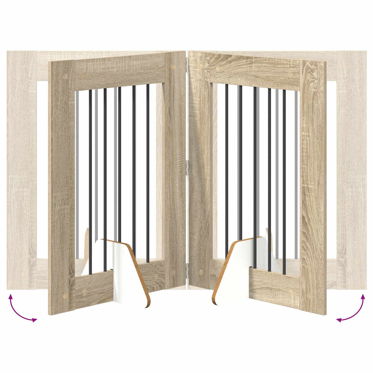 Dog Gate with Stands 2 pcs Sonoma Oak 60 x 80 cm