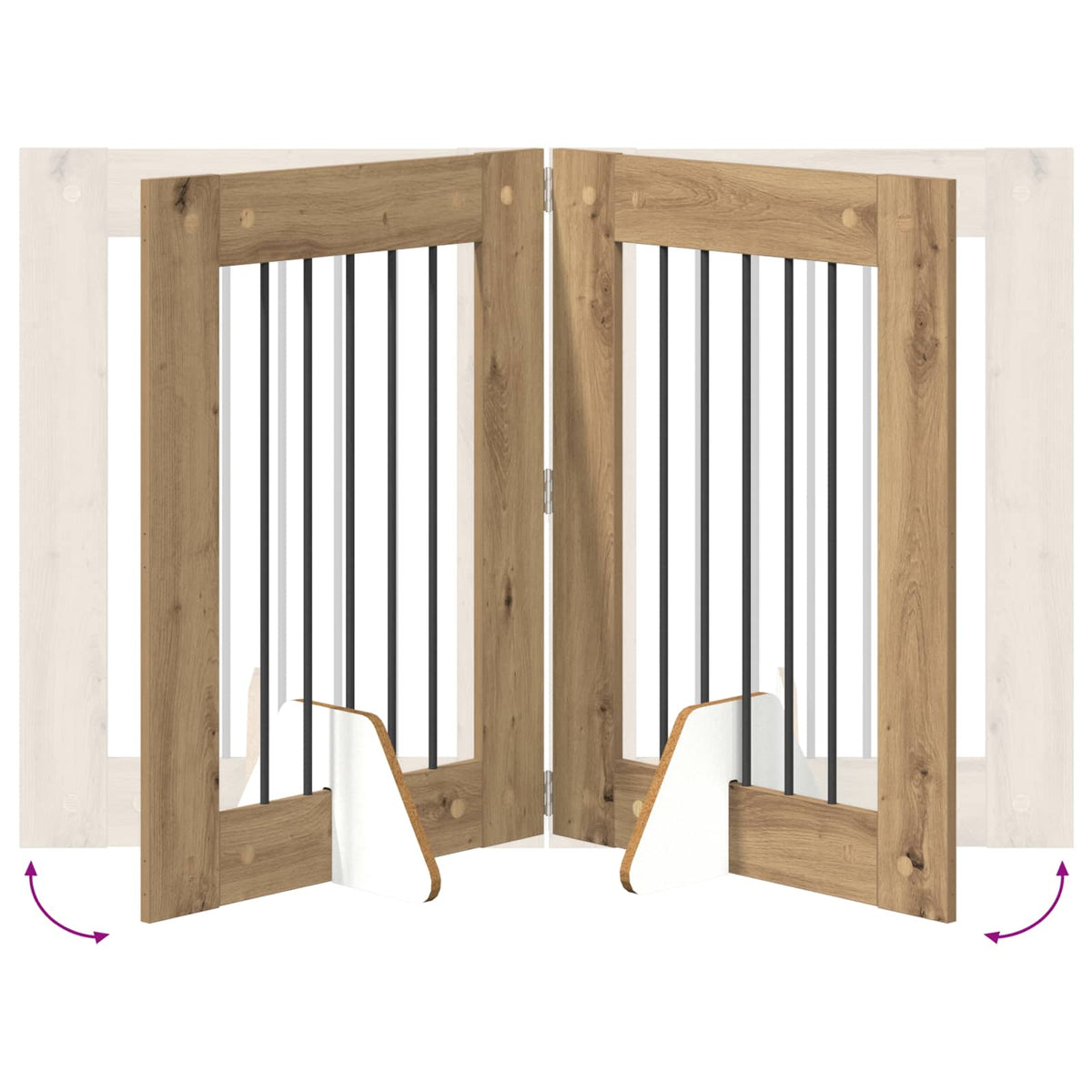 Dog Gate with Stands 2 pcs Artisan Oak 60 x 80 cm