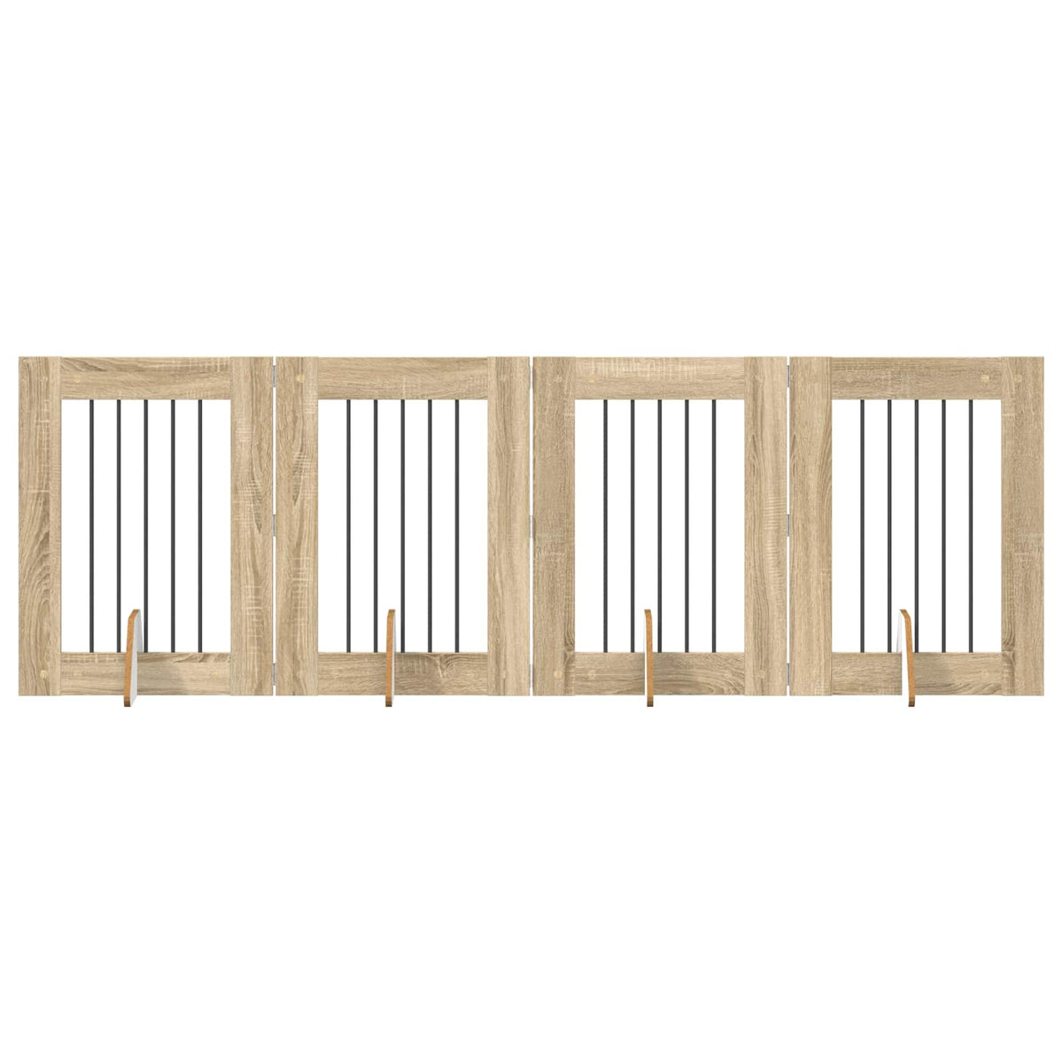 Dog Gate with Stands 4 pcs Sonoma Oak 60 x 80 cm