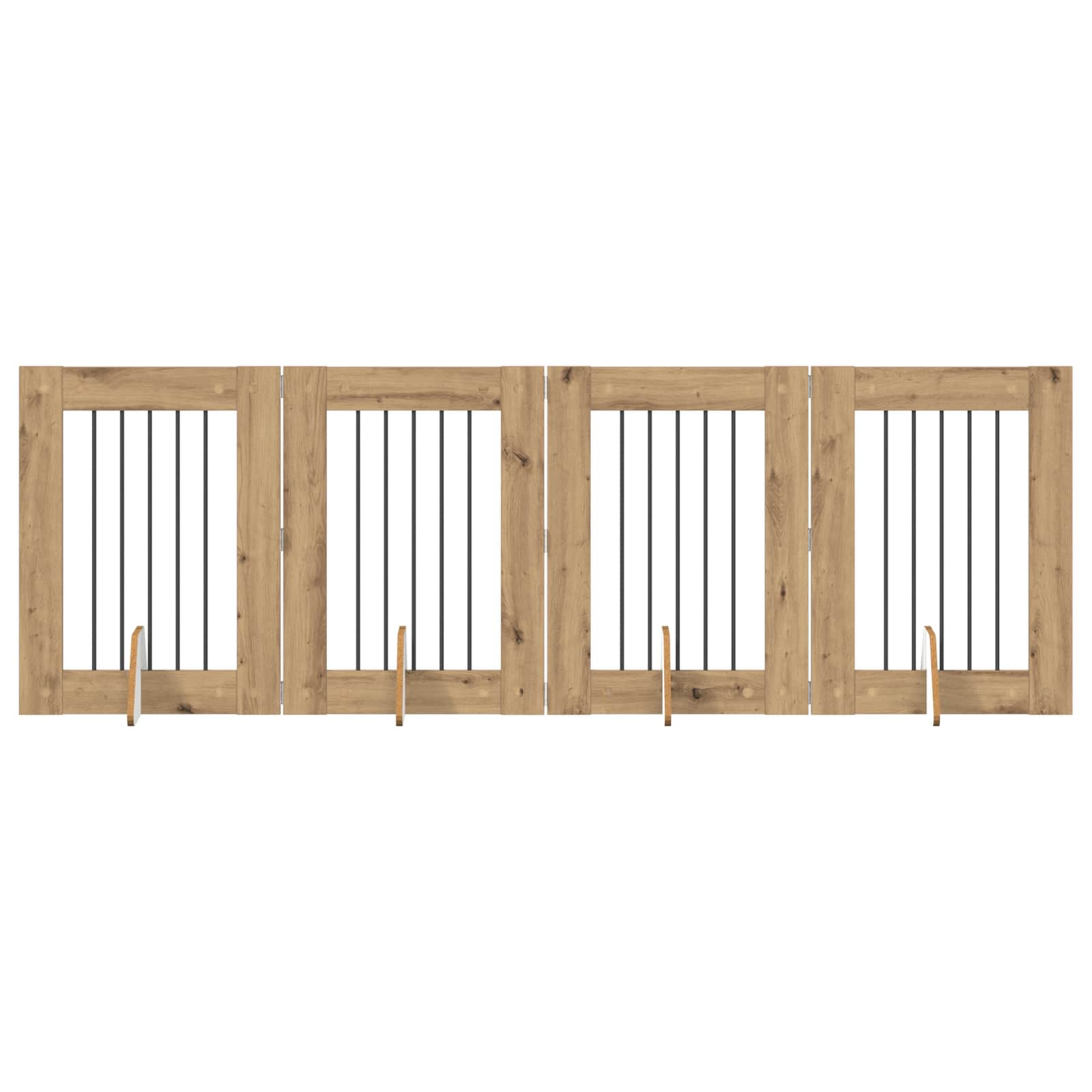 Foldable Dog Gate with Stands 4 pcs Artisan Oak 241 cm