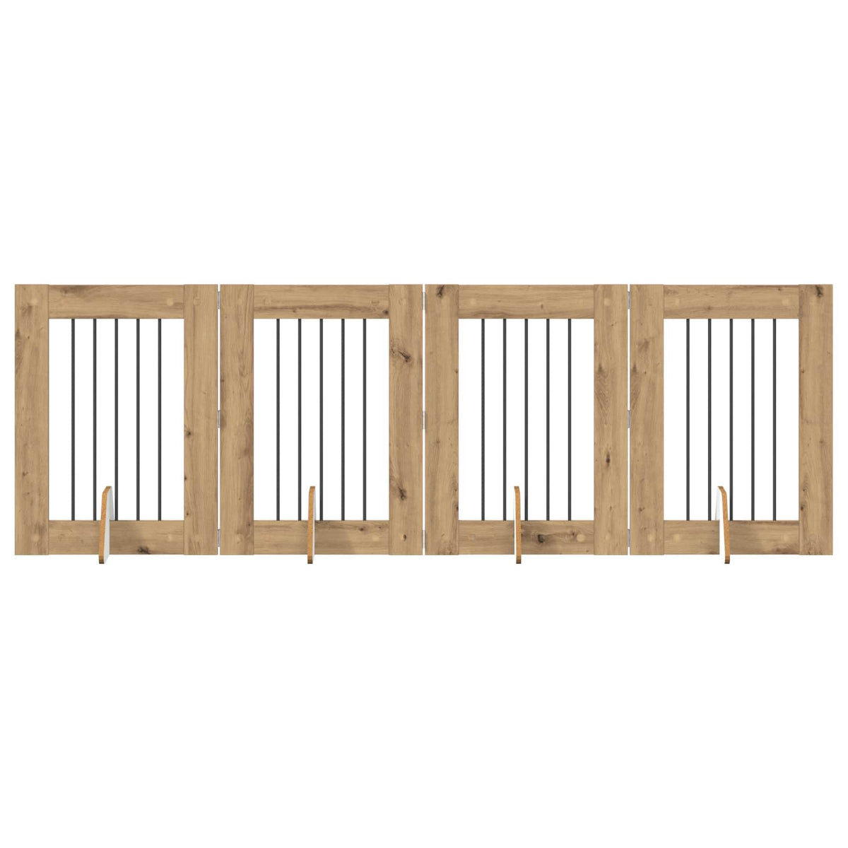 Dog Gate with Stands 4 pcs Artisan Oak 60 x 80 cm