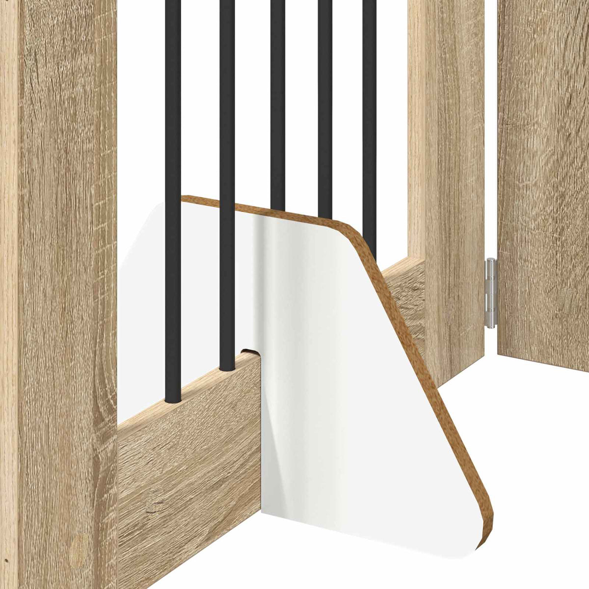 Dog Gate with Stands 6 pcs Sonoma Oak 60 x 80 cm