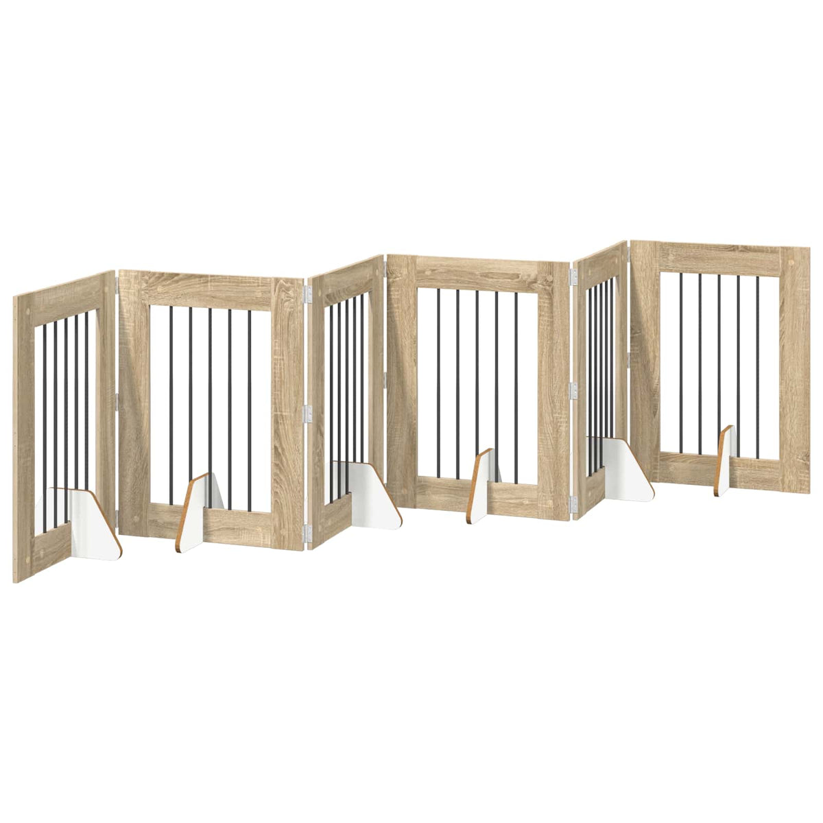 Dog Gate with Stands 6 pcs Sonoma Oak 60 x 80 cm