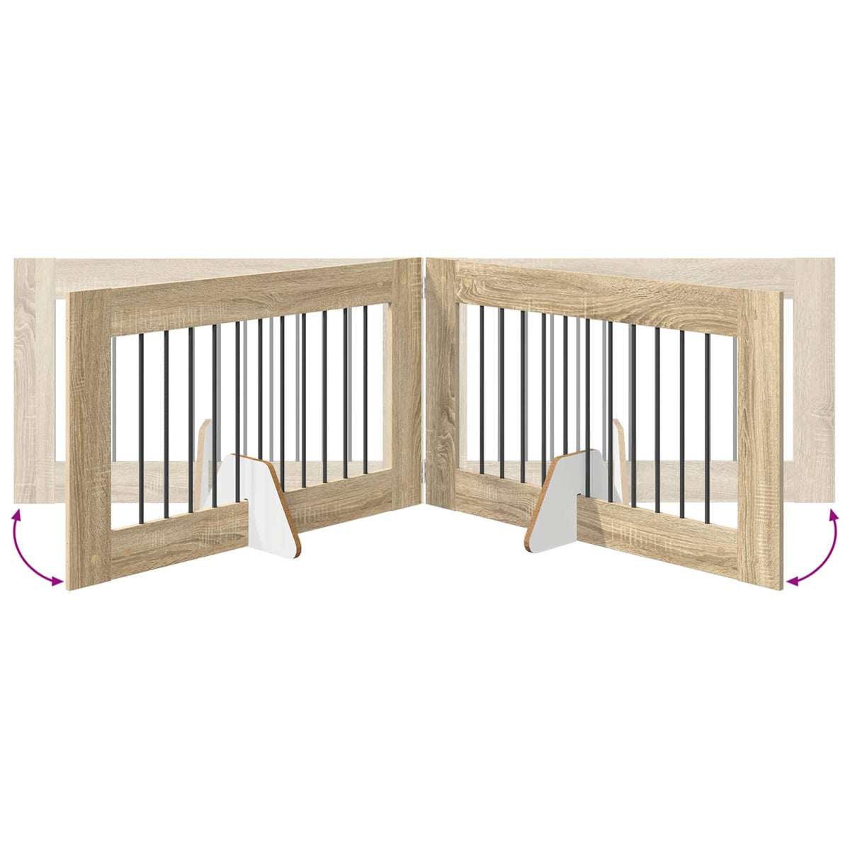 Dog Gate with Stands 2 pcs Sonoma Oak 100 x 60 cm