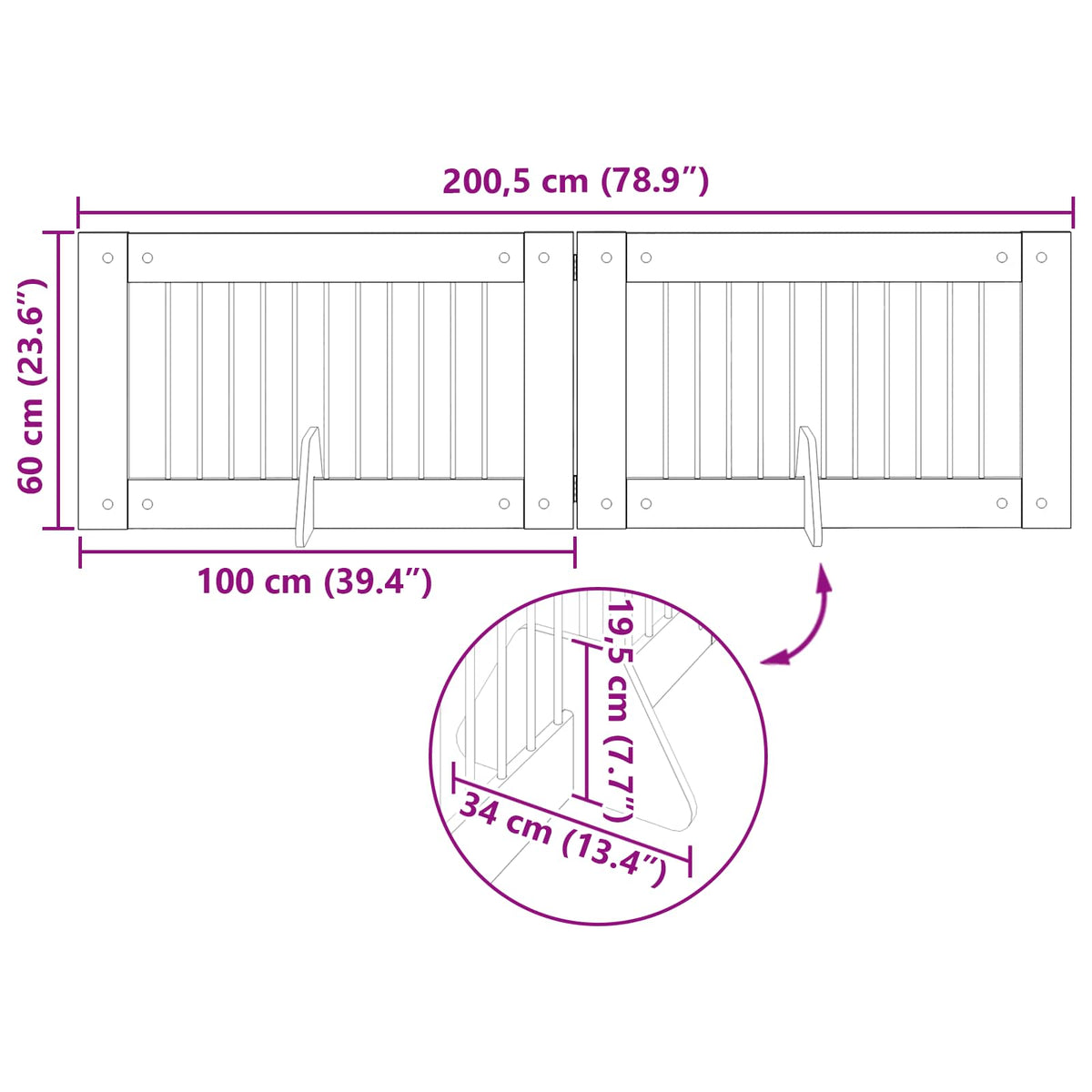 Dog Gate with Stands 2 pcs Sonoma Oak 100 x 60 cm