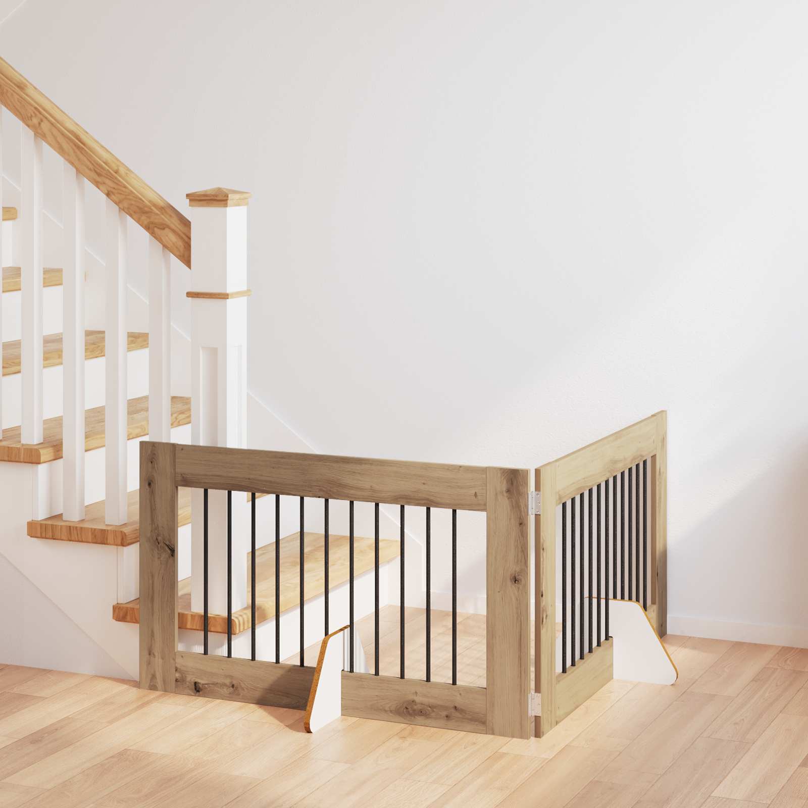 Dog Gate with Stands 2 pcs Artisan Oak 100 x 60 cm