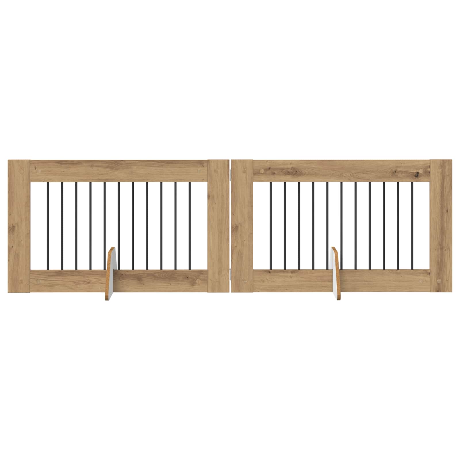 Dog Gate with Stands 2 pcs Artisan Oak 100 x 60 cm