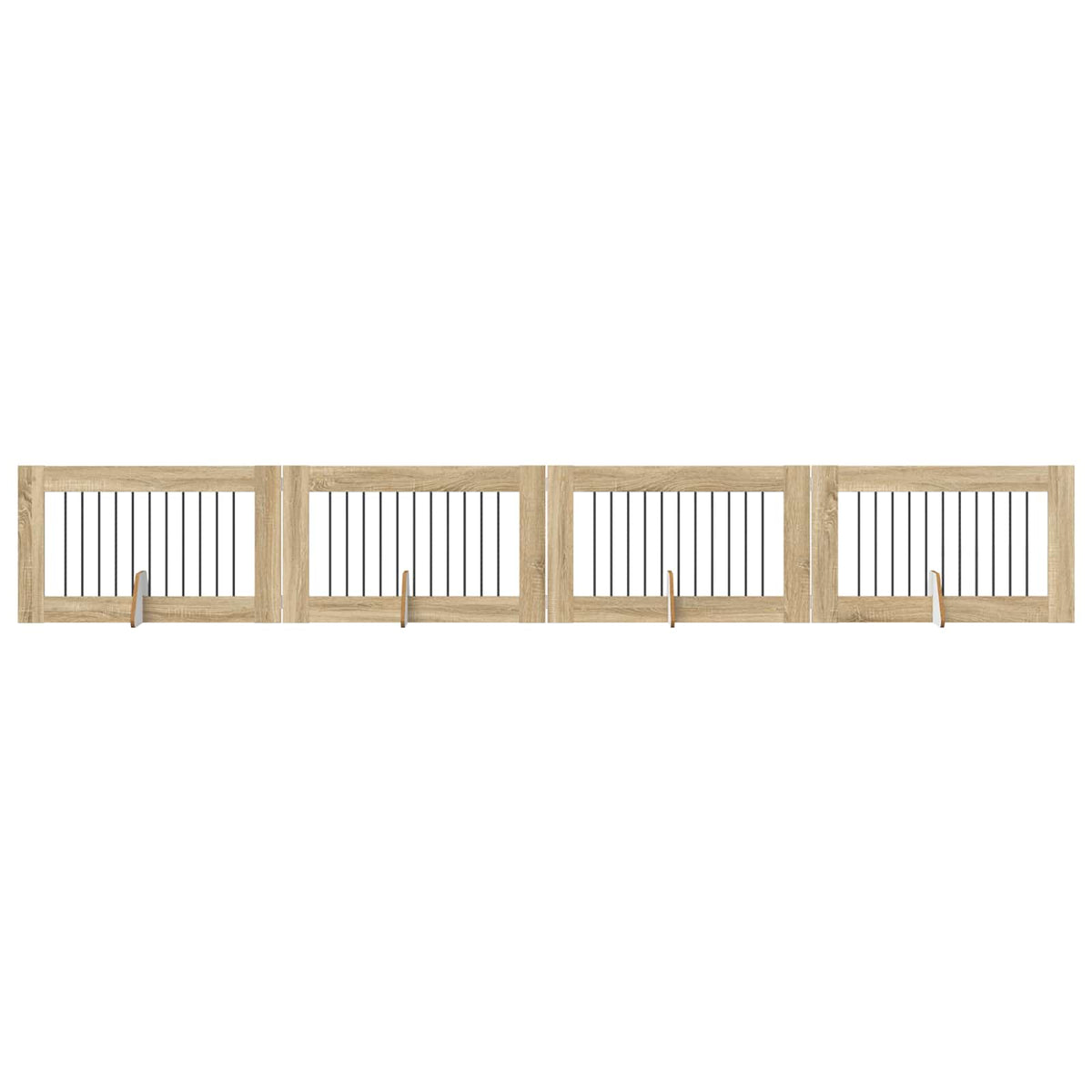 Dog Gate with Stands 4 pcs Sonoma Oak 100 x 60 cm