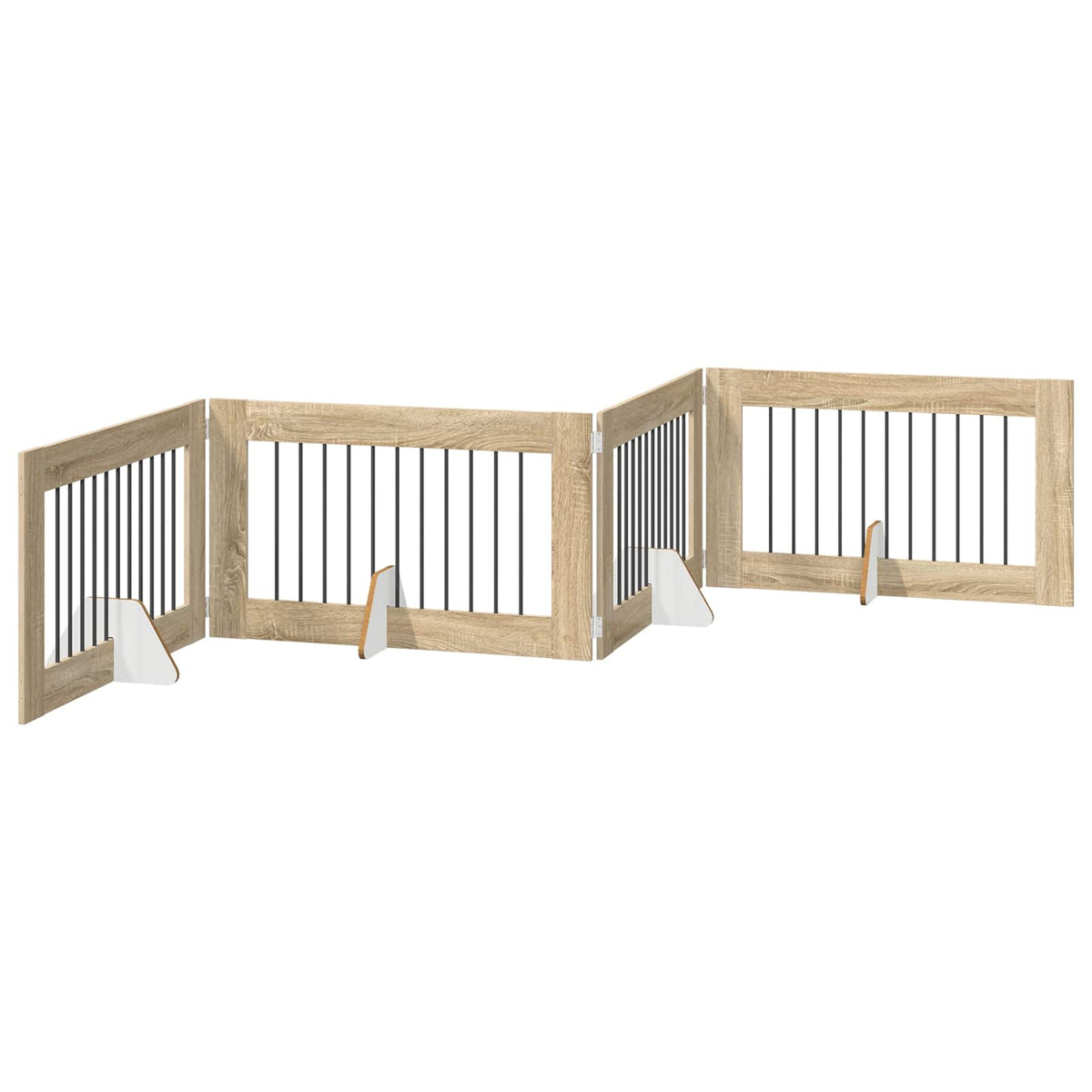 Dog Gate with Stands 4 pcs Sonoma Oak 100 x 60 cm