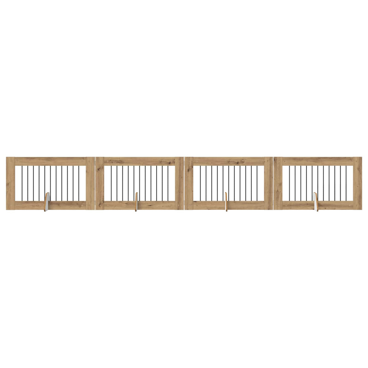 Foldable Dog Gate with Stands 4 pcs Artisan Oak 401 cm