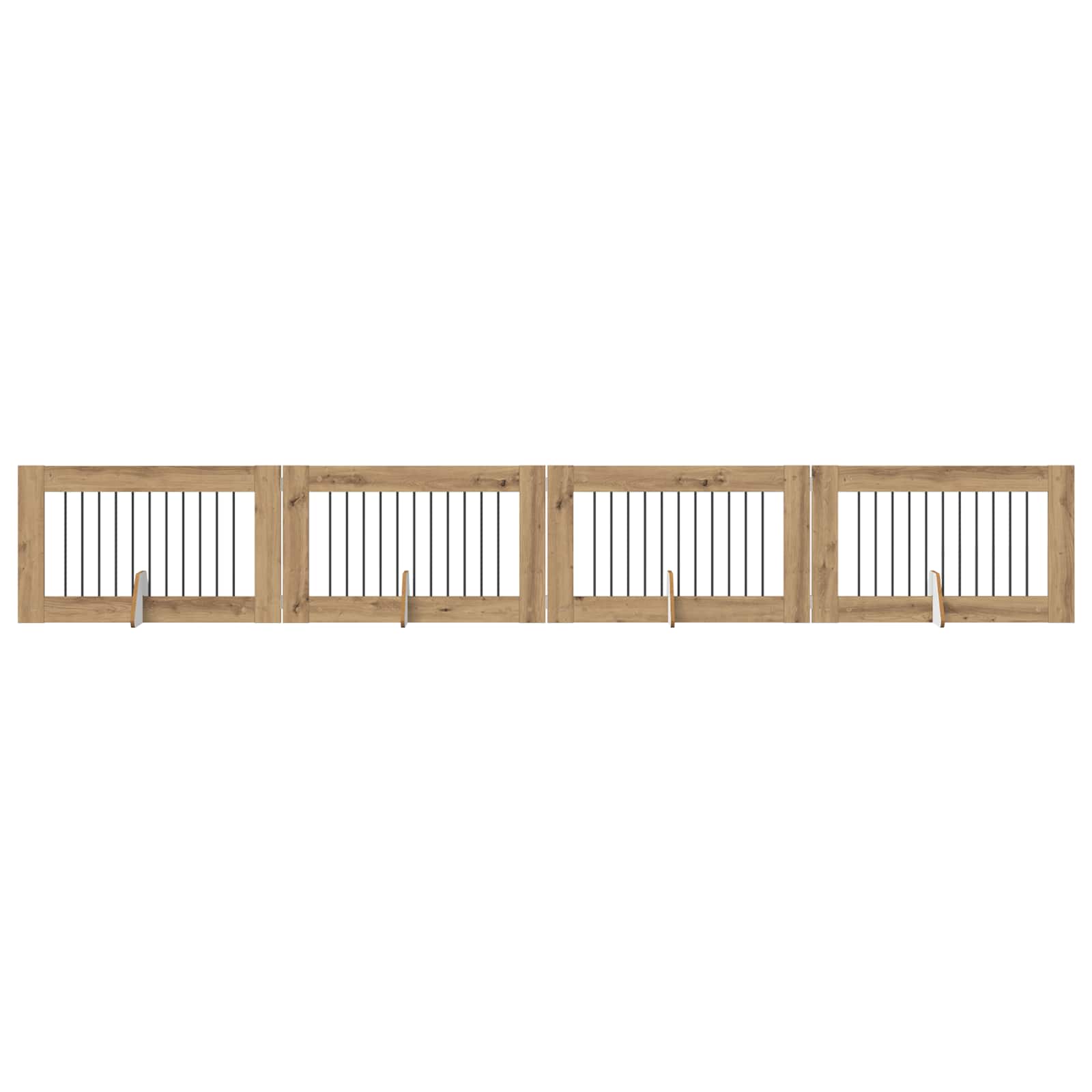Foldable Dog Gate with Stands 4 pcs Artisan Oak 401 cm