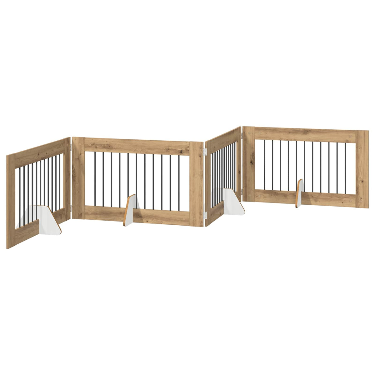 Dog Gate with Stands 4 pcs Artisan Oak 100 x 60 cm