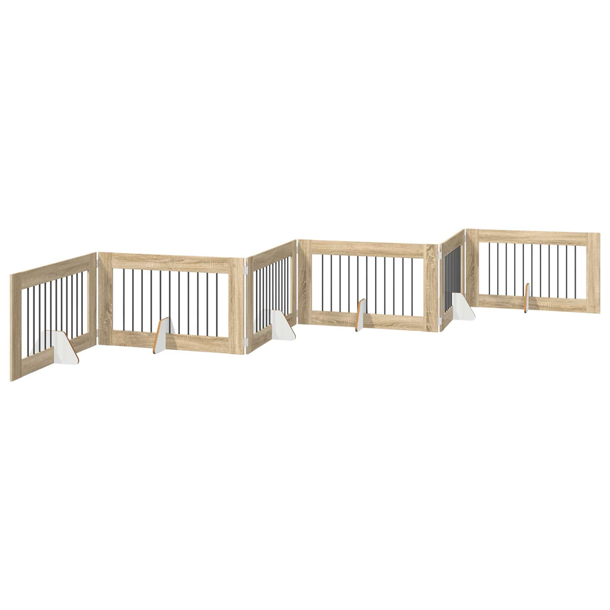 Dog Gate with Stands 6 pcs Sonoma Oak 100 x 60 cm