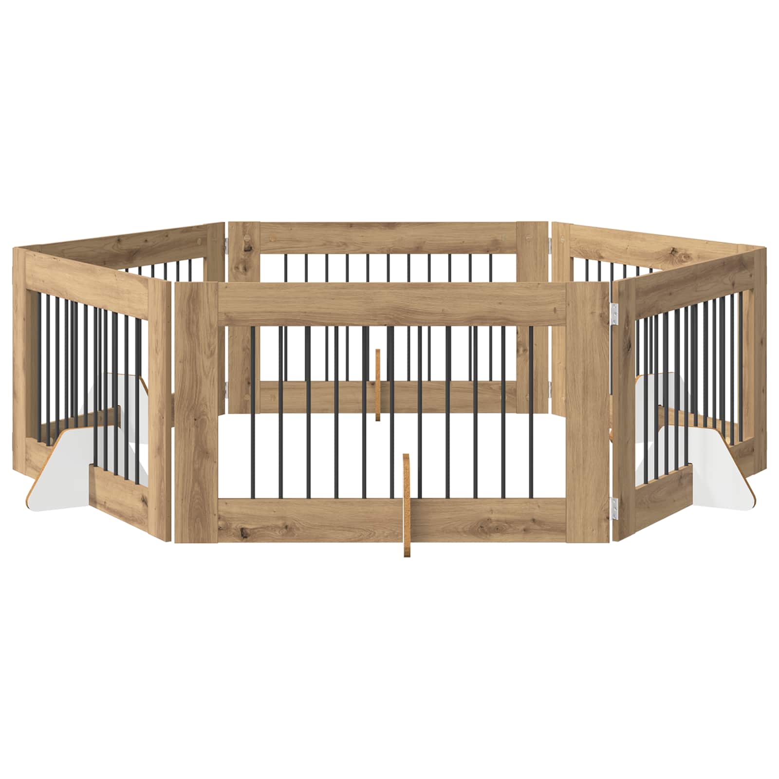 Dog Gate with Stands 6 pcs Artisan Oak 100 x 60 cm