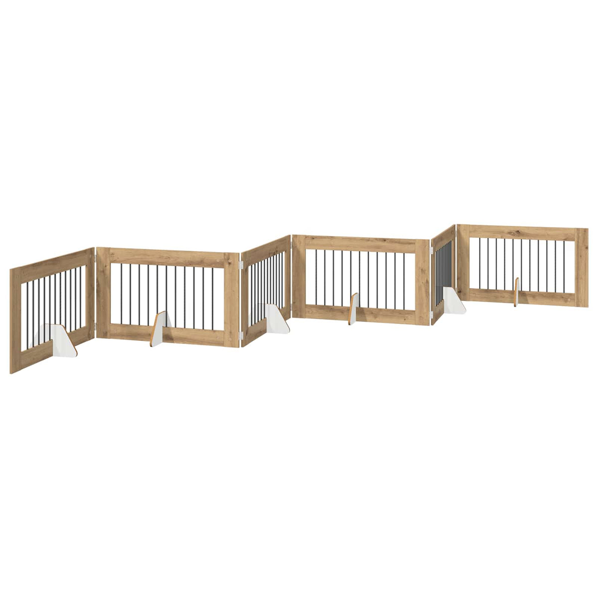 Dog Gate with Stands 6 pcs Artisan Oak 100 x 60 cm