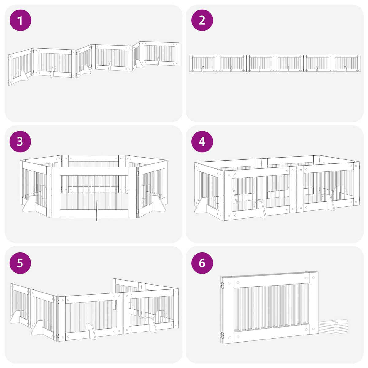 Foldable Dog Gate with Stands 6 pcs Artisan Oak 602 cm