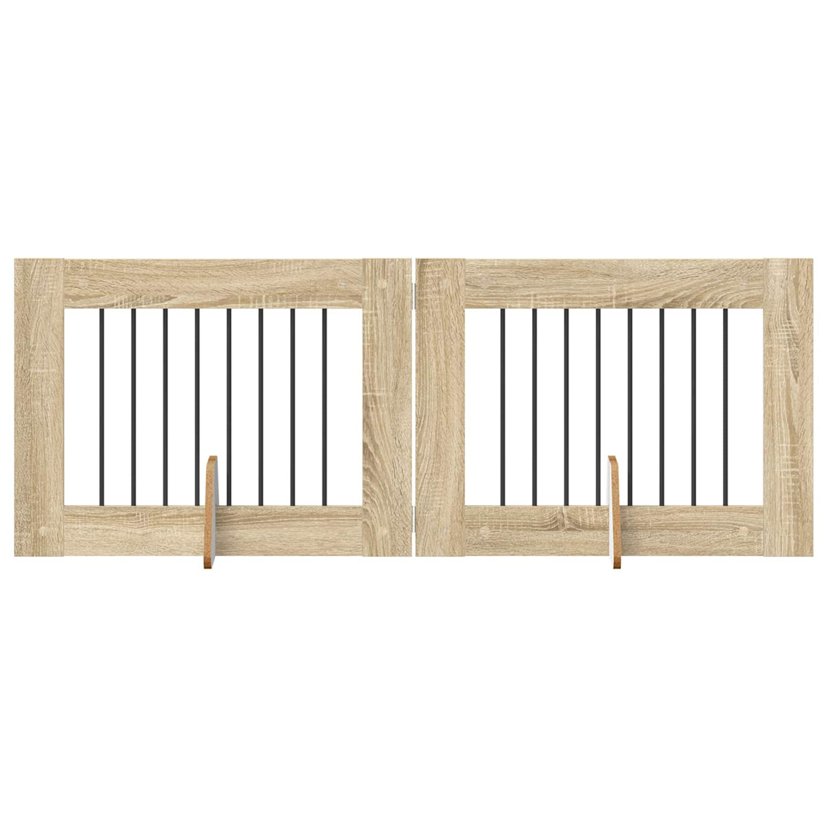 Foldable Dog Gate with Stands 2 pcs Sonoma Oak 160.5 cm