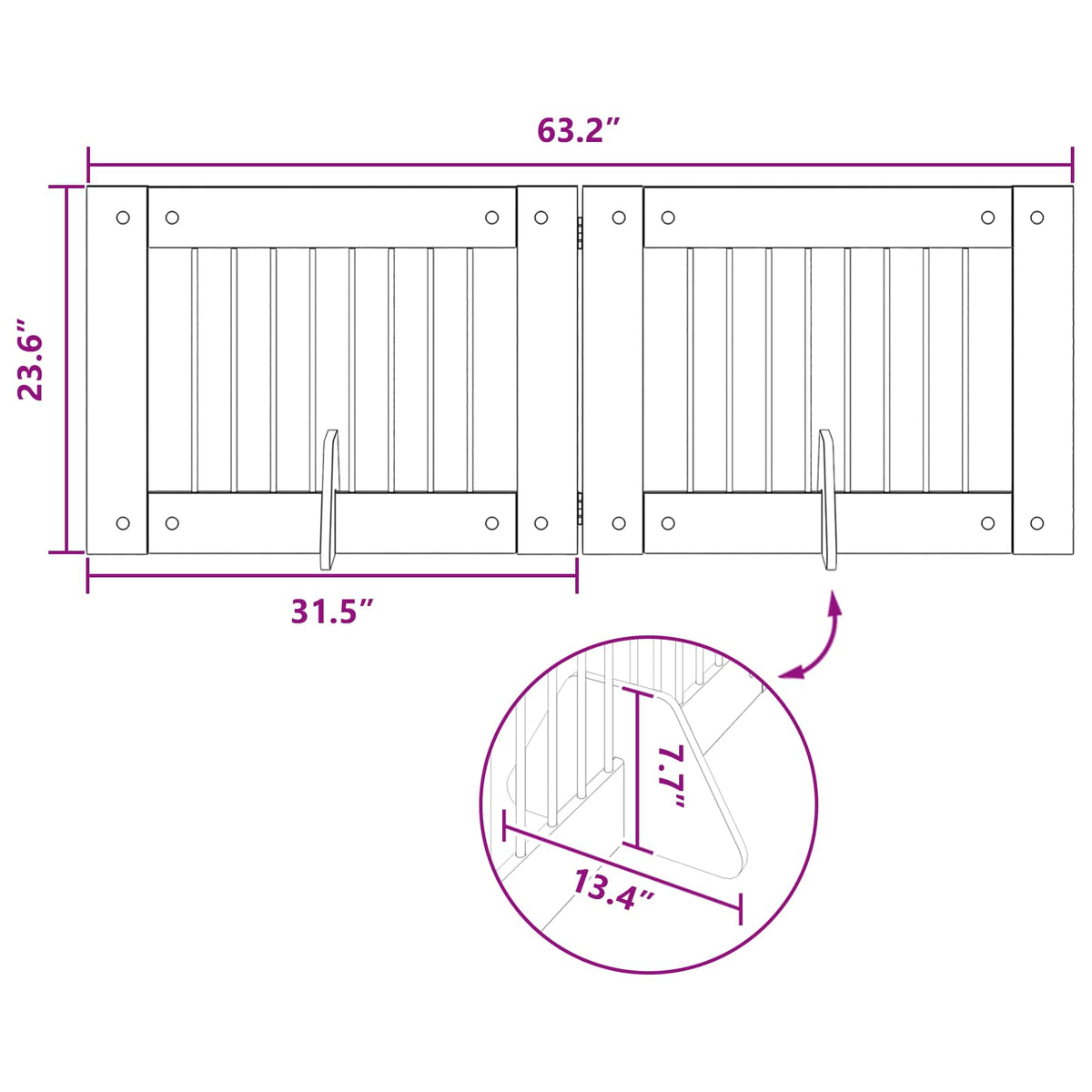 Foldable Dog Gate with Stands 2 pcs Sonoma Oak 160.5 cm